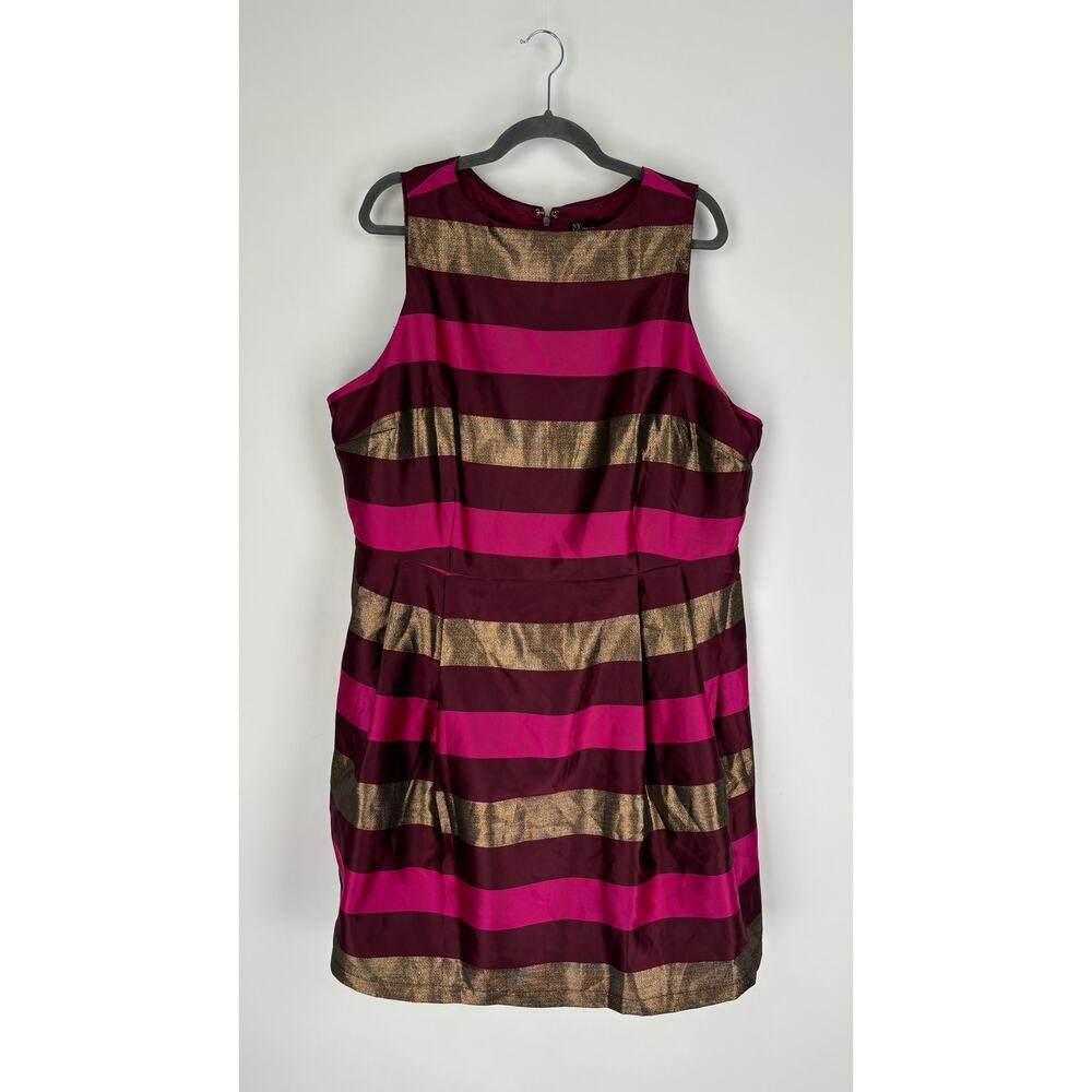 New York & Company Sleeveless Striped Jacquard A-Line Dress Womens Plus Size 2X - Picture 4 of 10